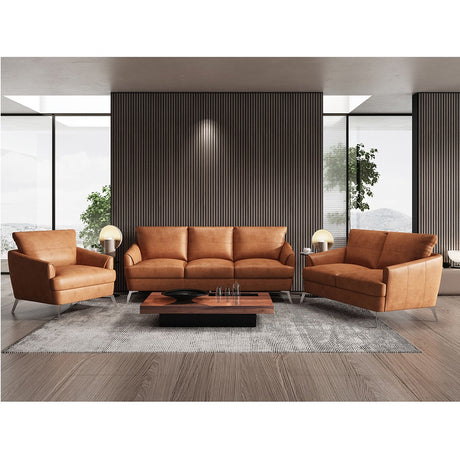 Safi Mid-Century Top Grain Leather Chair