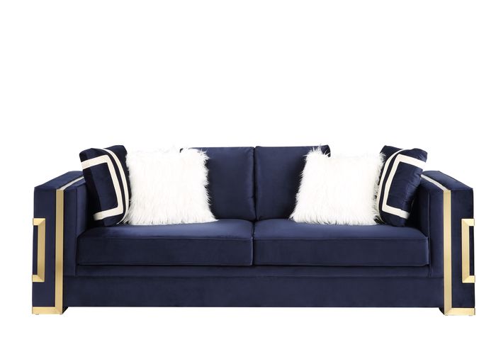 Virrux Velvet Sofa with 6 Pillows