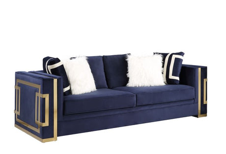 Virrux Velvet Sofa with 6 Pillows