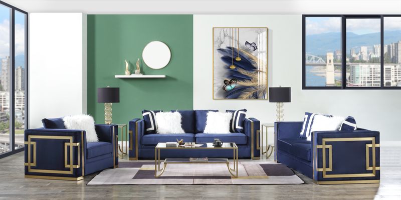 Virrux Velvet Sofa with 6 Pillows