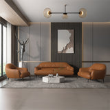 Leonia Italian Top Grain Leather Sofa, Loveseat & Chair
