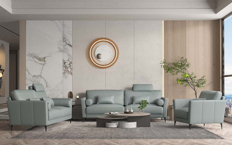 Tussio Italian Leather Sofa, Loveseat & Chair