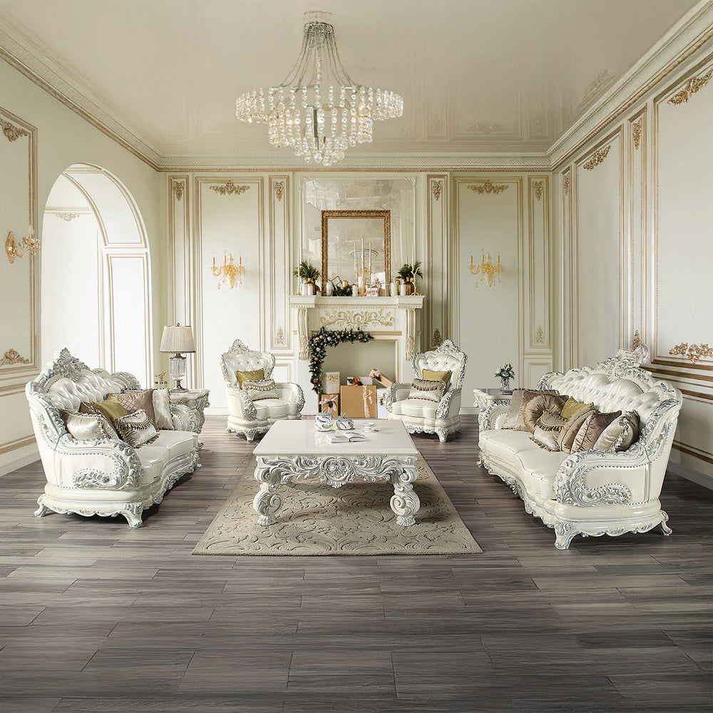 Adara Rococo Sofa, Loveseat & Chair