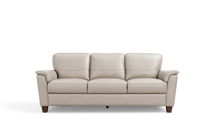 Pacific Palisades Top Grain Leather Sofa, Loveseat & Chair - Mid-Century Inspired in Beige | Made in Italy