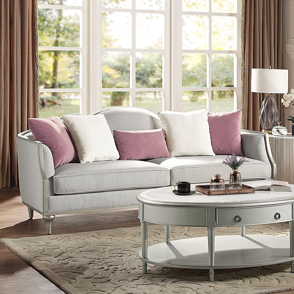 Kasa Camel-Back Sofa Collection & Stone-Top Tables
