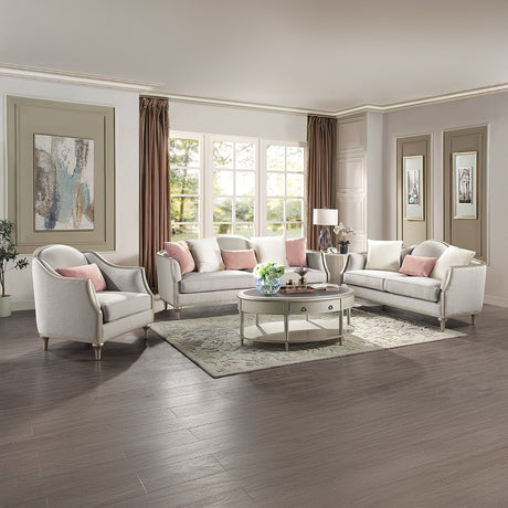 Kasa Camel-Back Sofa Collection & Stone-Top Tables