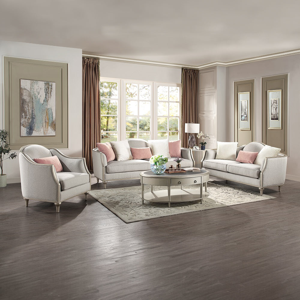 Kasa Camel-Back Sofa Collection & Stone-Top Tables