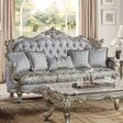 Miliani Button-Tufted Sofa, Loveseat & Marble Sofa Table