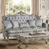 Miliani Button-Tufted Sofa, Loveseat & Marble Sofa Table