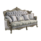 Miliani Button-Tufted Sofa, Loveseat & Marble Sofa Table