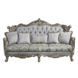 Miliani Button-Tufted Sofa, Loveseat & Marble Sofa Table