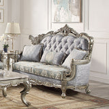 Miliani Button-Tufted Sofa, Loveseat & Marble Sofa Table