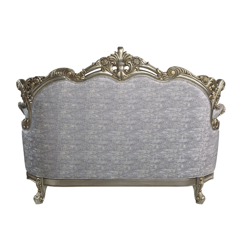 Miliani Button-Tufted Sofa, Loveseat & Marble Sofa Table