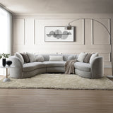 Ivria Curved Sectional Sofa with 9 Pillows