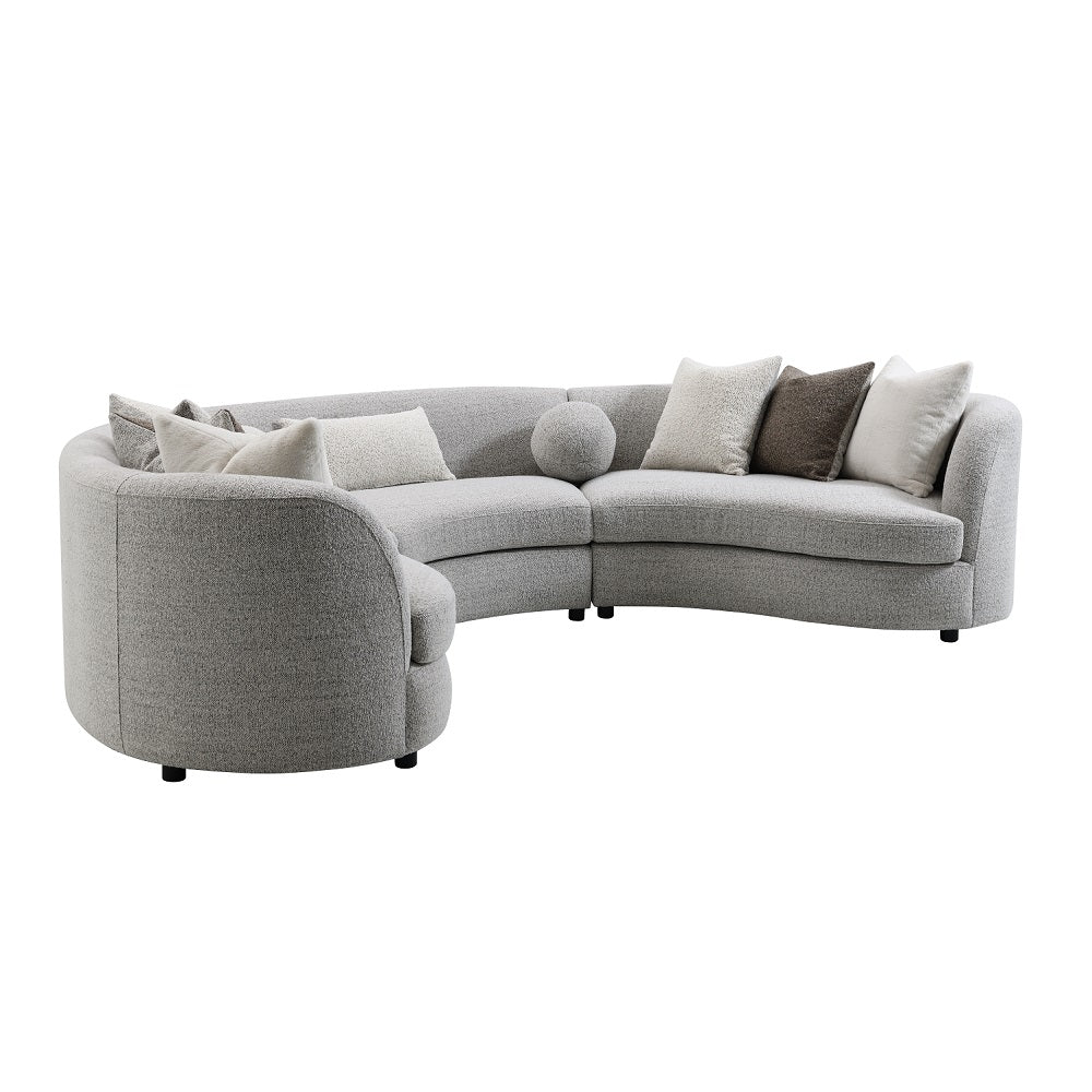 Ivria Curved Sectional Sofa with 9 Pillows