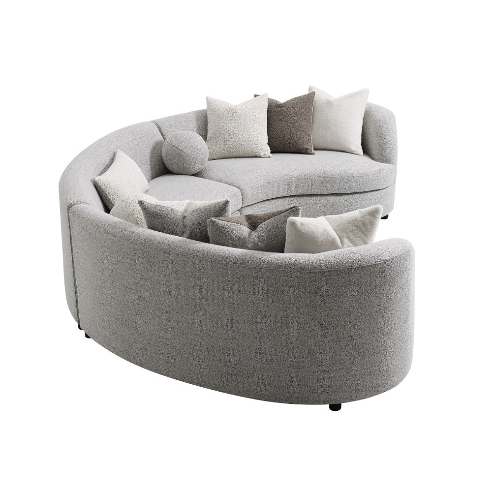 Ivria Curved Sectional Sofa with 9 Pillows