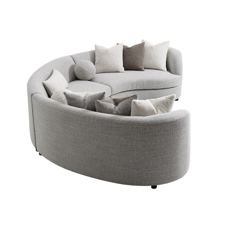 Ivria Curved Sectional Sofa with 9 Pillows