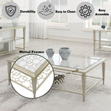 Zaba Glass Top Occasional Tables & TV Stand
