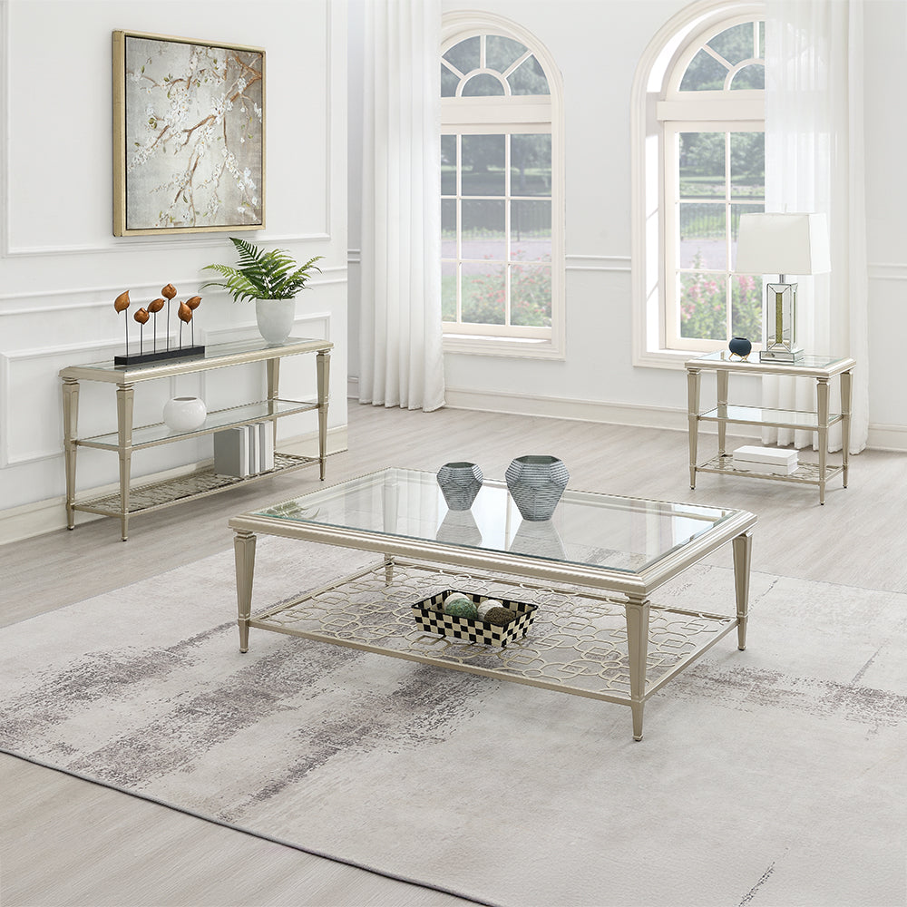 Zaba Glass Top Occasional Tables & TV Stand