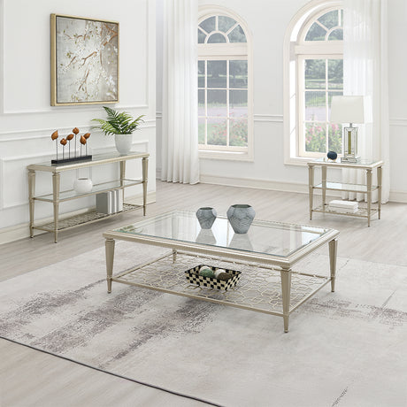 Zaba Glass Top Occasional Tables & TV Stand
