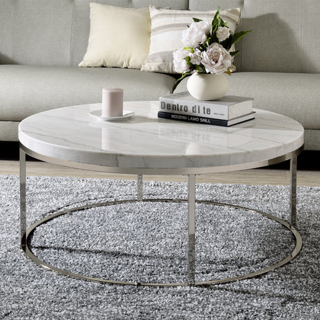 Zaidee Natural Marble Top Round Coffee & Nesting Tables