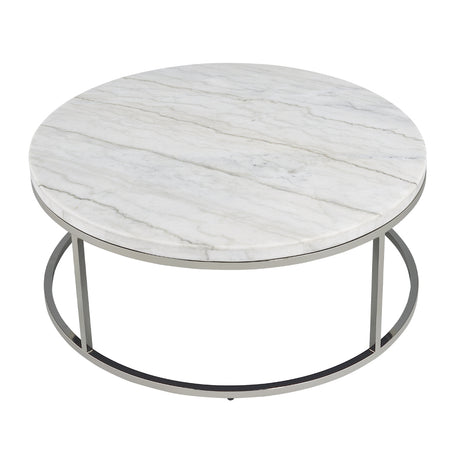 Zaidee Natural Marble Top Round Coffee & Nesting Tables