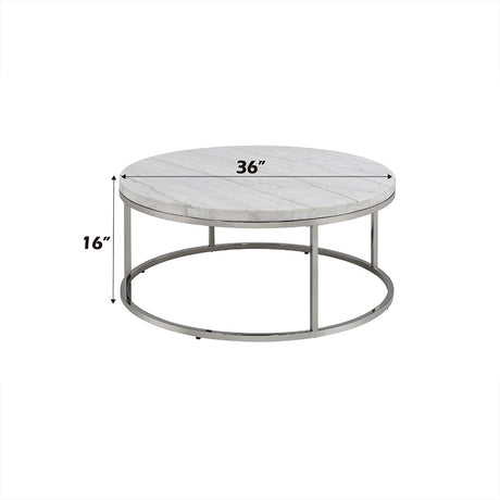 Zaidee Natural Marble Top Round Coffee & Nesting Tables