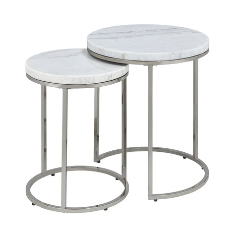 Zaidee Natural Marble Top Round Coffee & Nesting Tables