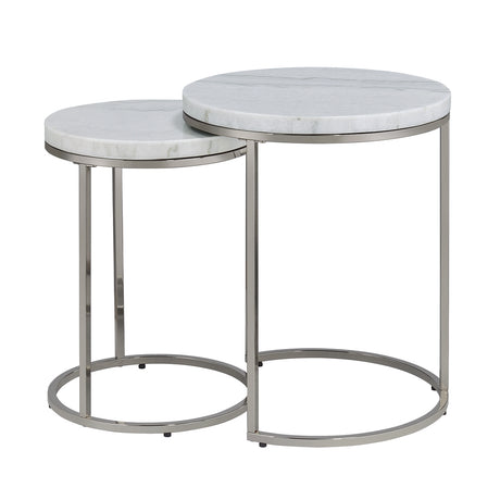 Zaidee Natural Marble Top Round Coffee & Nesting Tables