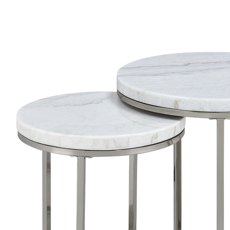 Zaidee Natural Marble Top Round Coffee & Nesting Tables