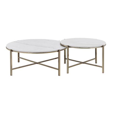 Zaidee Natural Marble Top Round Coffee & Nesting Tables