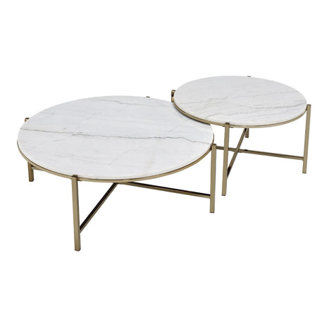 Zaidee Natural Marble Top Round Coffee & Nesting Tables