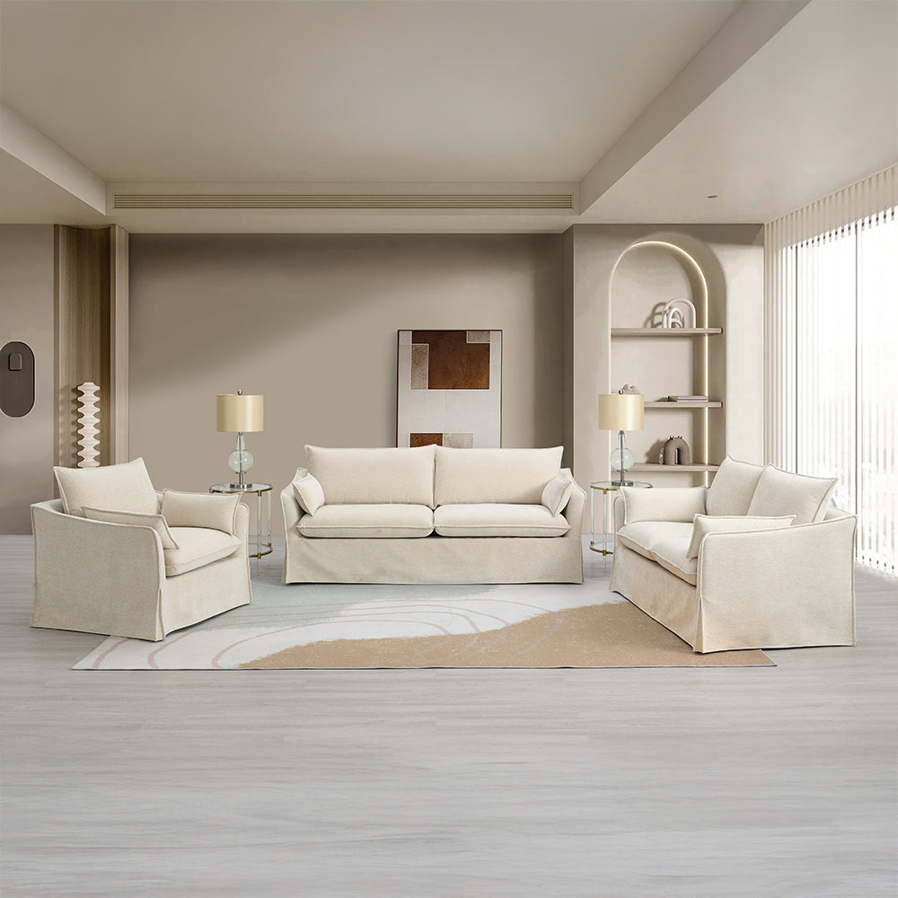 Shane Slipcovered Sofa, Loveseat & Chair