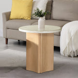 Qwin Round Marble-Top Coffee & End Tables