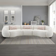 Sahara Curved Boucle Sectional & Round Ottoman
