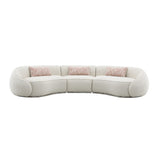 Sahara Curved Boucle Sectional & Round Ottoman