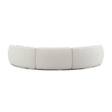 Sahara Curved Boucle Sectional & Round Ottoman
