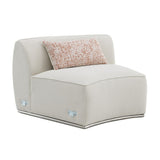 Sahara Curved Boucle Sectional & Round Ottoman