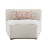 Sahara Curved Boucle Sectional & Round Ottoman