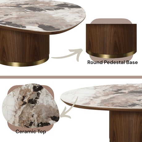 Willene Ceramic Top Coffee Table, End Table & TV Stand