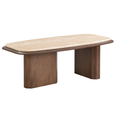 Kasha Travertine Top Coffee & End Table