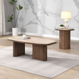 Kasha Travertine Top Coffee & End Table