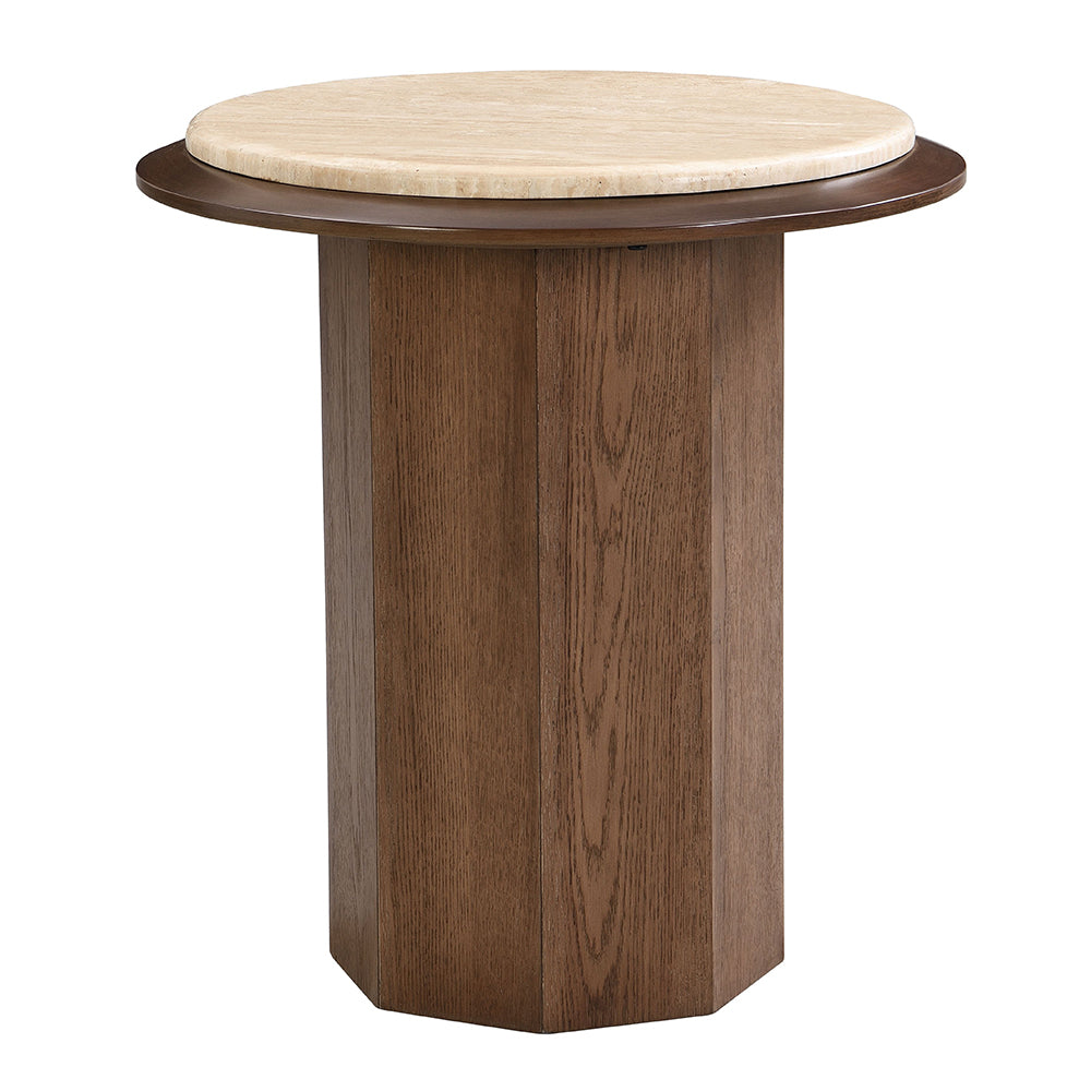 Kasha Travertine Top Coffee & End Table