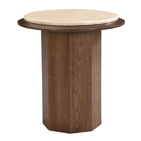Kasha Travertine Top Coffee & End Table