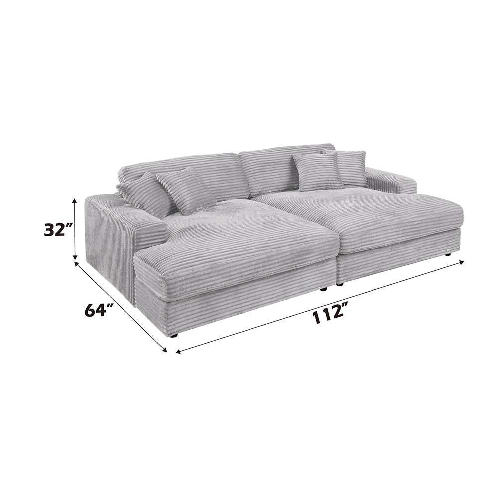 Hilde Corduroy Sectional Sofa & Chaise