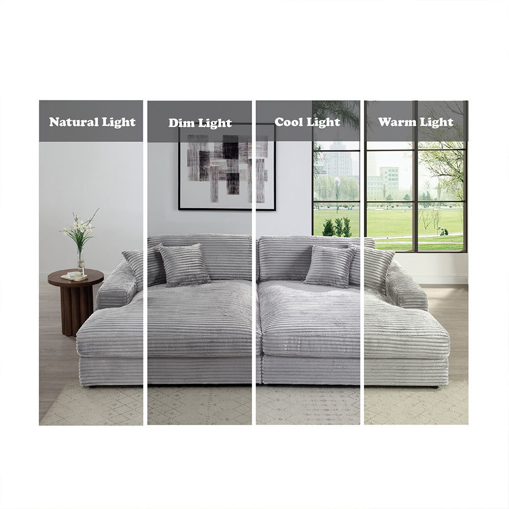 Hilde Corduroy Sectional Sofa & Chaise