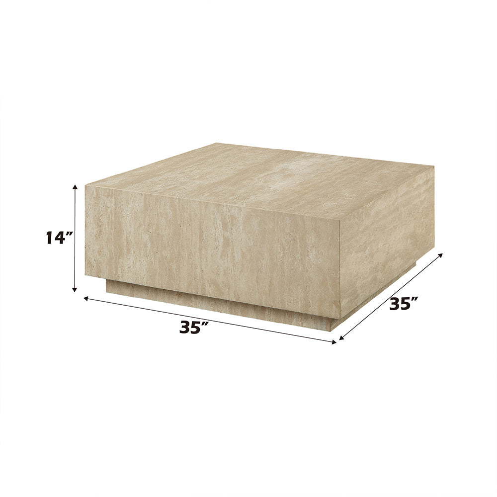 Deon Natural Travertine Coffee & End Table