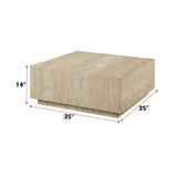 Deon Natural Travertine Coffee & End Table