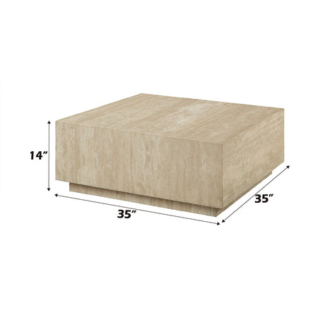 Deon Natural Travertine Coffee & End Table