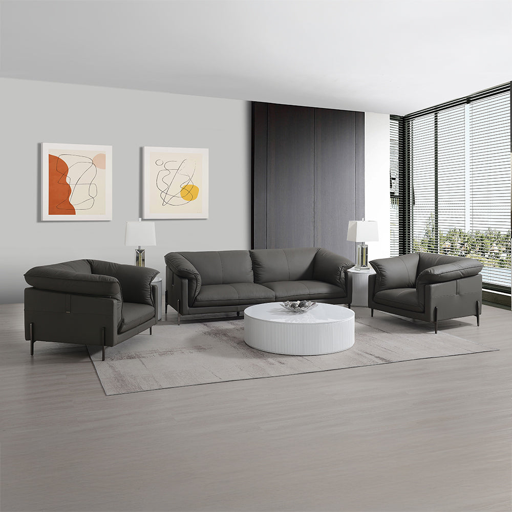 Tadi Modern Leather Sofa, Loveseat & Chair